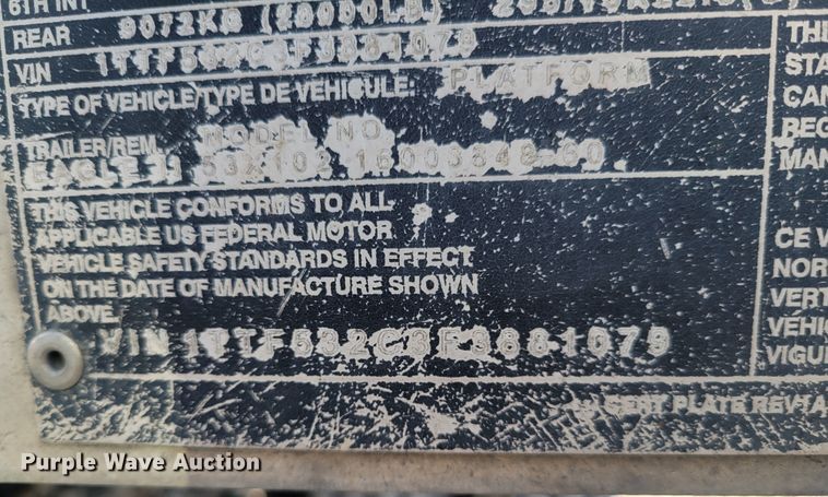 image for item HK9298 2015 Transcraft Eagle II  flatbed trailer