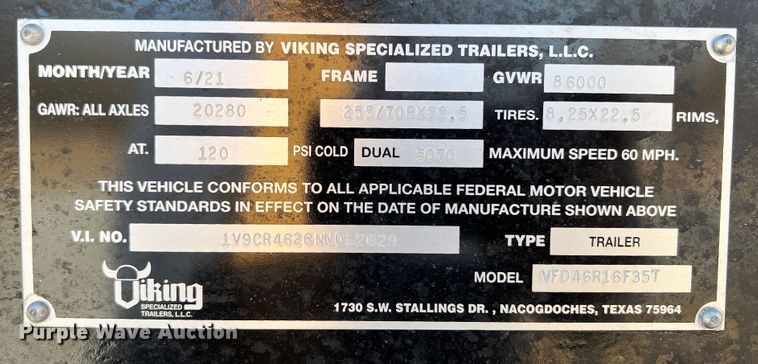 image for item ID9727 2022 Viking  drop deck equipment trailer