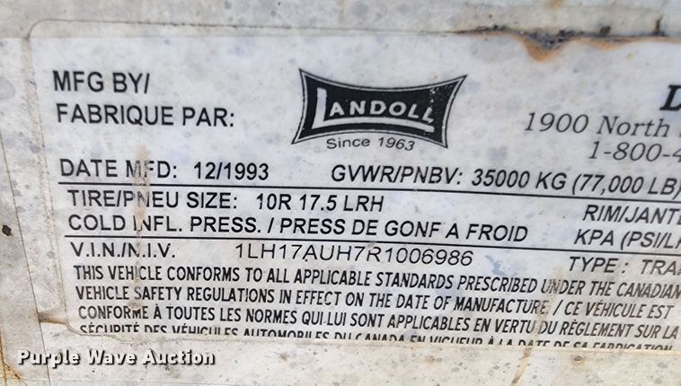 image for item JP9032 1994 Landoll 317A  drop deck equipment trailer