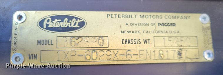 image for item KH9920 1985 Peterbilt 362  semi truck