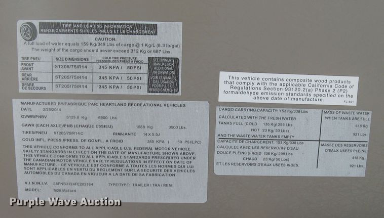 image for item DG5327 2015 Heartland Mallard  camper