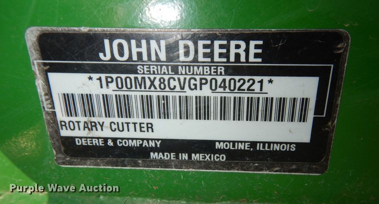 image for item DH8897 John Deere MX8  rotary mower