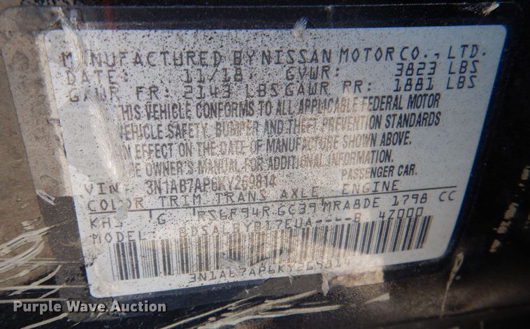 image for item DJ3785 2019 Nissan Sentra