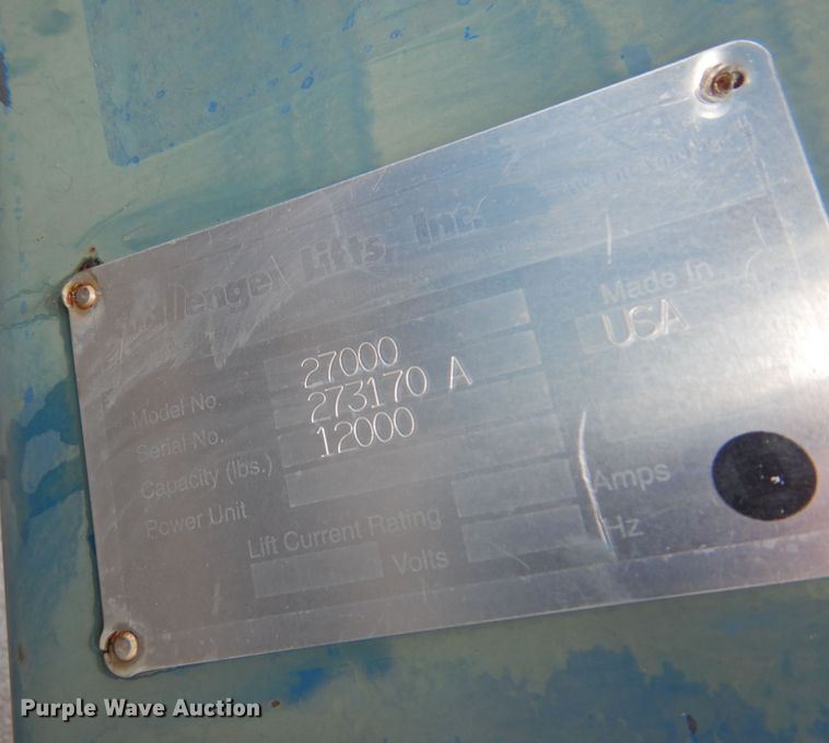 image for item DK4323 Challenger 27000 two post automotive lift