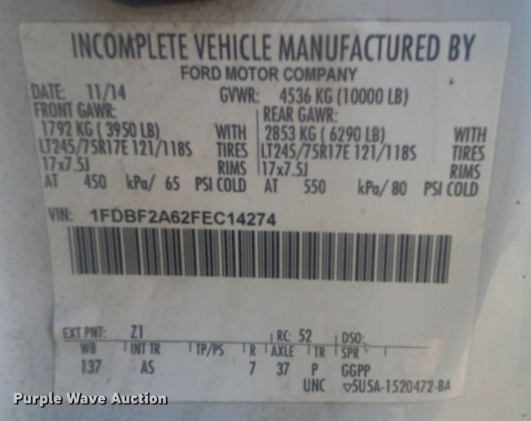 image for item DL6904 2015 Ford F250 Super Duty  utility bed pickup truck