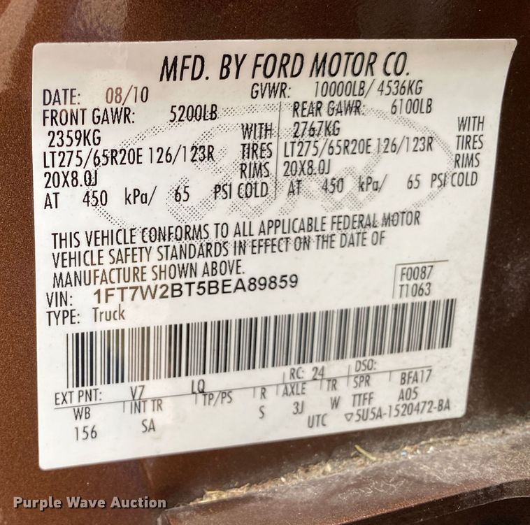 image for item DL6929 2011 Ford F250 Super Duty Lariat King Ranch  Crew Cab pickup truck