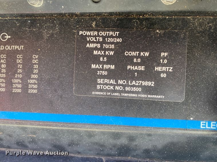 image for item DL6956 Miller Bobcat 225  welder