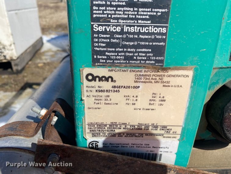 image for item DL6959 Onan 4000  generator