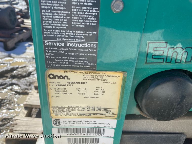 image for item DL6959 Onan 4000  generator