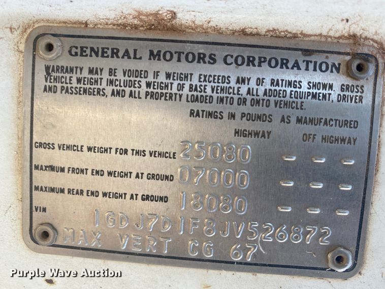 image for item DM8293 1988 GMC C6000  digger derrick truck