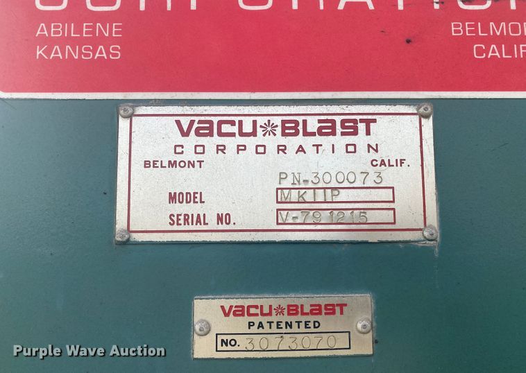 image for item DM8295 VacuBlast MK11P media blast cabinet