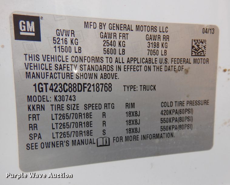 image for item DR1127 2013 GMC Sierra 3500HD  Crew Cab pickup truck