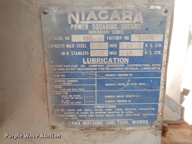 image for item ED9965 Niagara 38B  power squaring shears