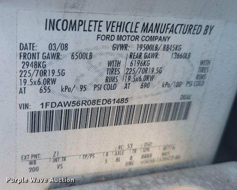 image for item GT9575 2008 Ford F550 Super Duty XL  Crew Cab flatbed truck