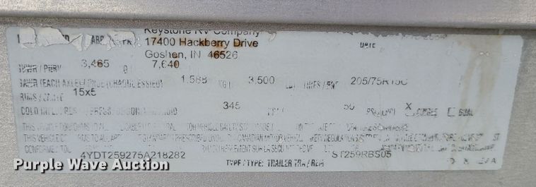 image for item IF9303 2005 Keystone Sprinter 259RBS  camper