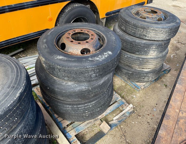 image for item IJ9702 (8) 10R22.5 tires and wheels