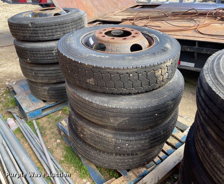 image for item IJ9702 (8) 10R22.5 tires and wheels