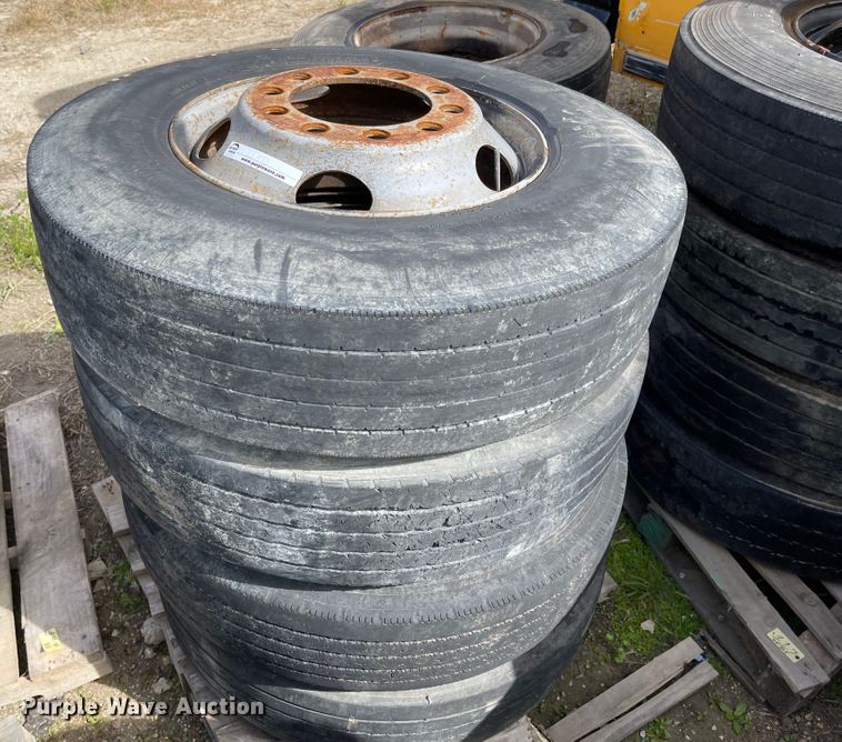 image for item IJ9713 (8) 11R22.5 tires and wheels