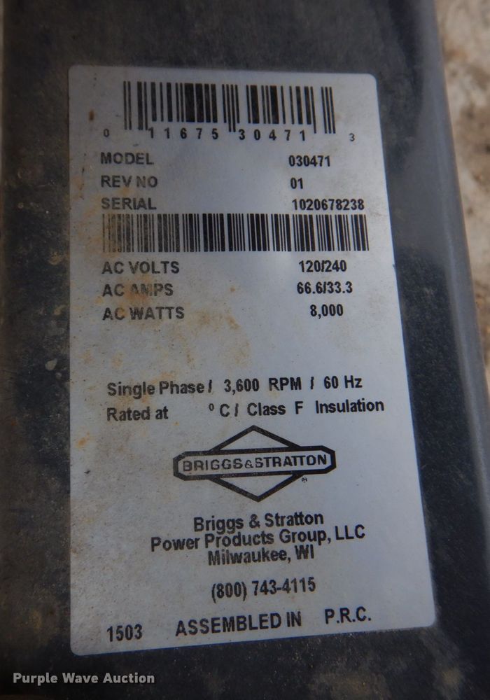 image for item IM9605 Briggs & Stratton 030471  generator