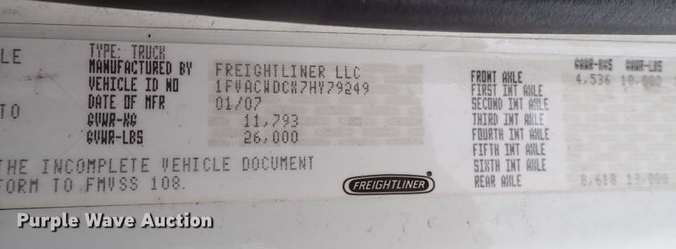 image for item IS9494 2007 Freightliner M2 106  box truck