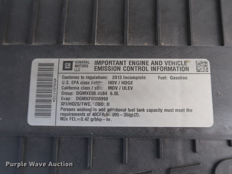 image for item IY9120 2013 Chevrolet Express G3500  box truck