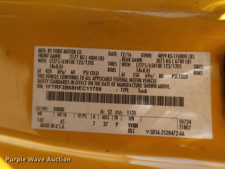 image for item IY9130 2017 Ford F350 Super Duty XL  utility bed pickup truck