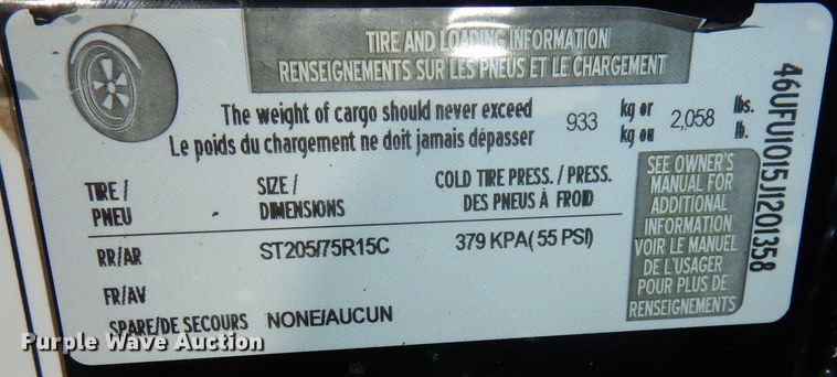 image for item JE9576 2018 Diamond C  utility trailer