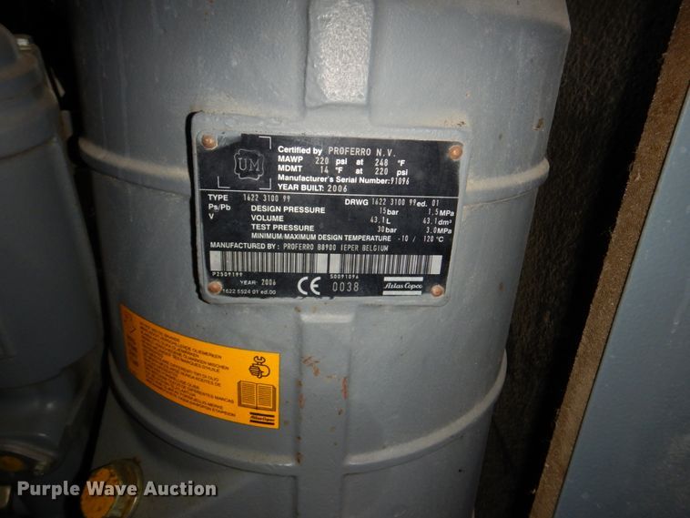 image for item JJ9347 2006 Atlas Copco GA 45 plus  air compressor