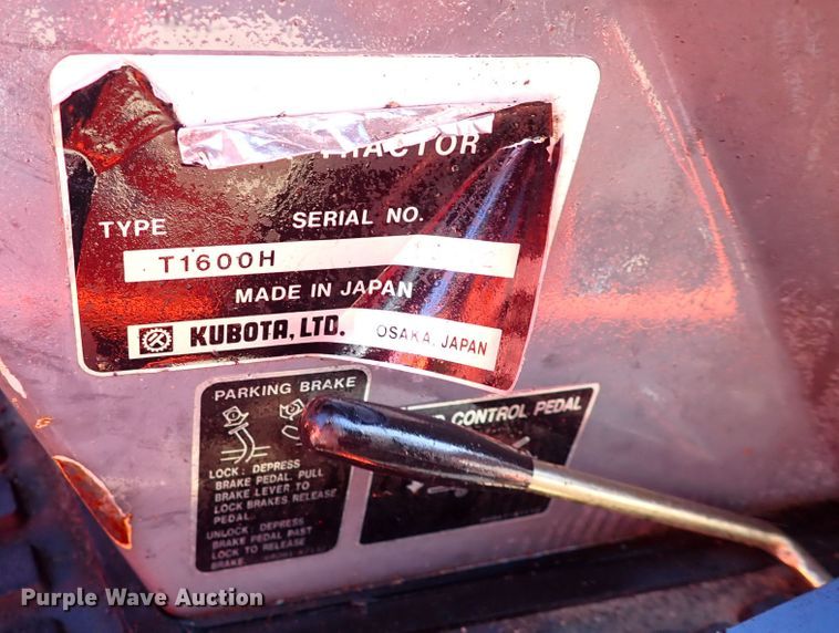 image for item JO9724 Kubota T1600  lawn mower