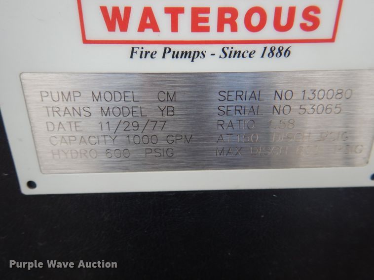 image for item JY9834 1977 Ford Custom Cab 8000  pumper fire truck