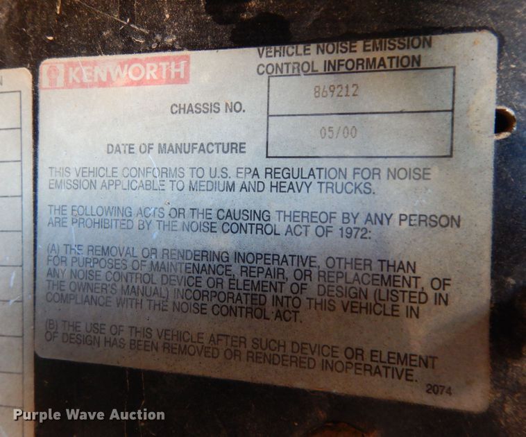 image for item DI8648 2001 Kenworth T800  dump truck