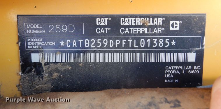 image for item DI8666 2014 Caterpillar 259D  tracked skid steer loader