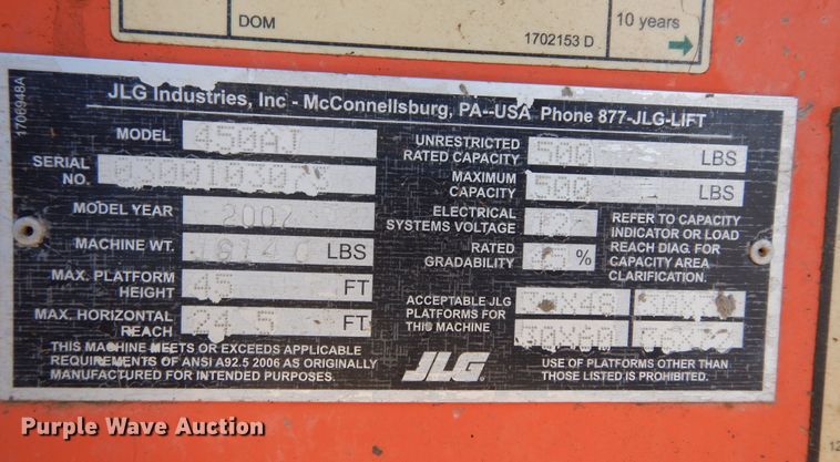 image for item DI8676 2007 JLG 450AJ  boom lift