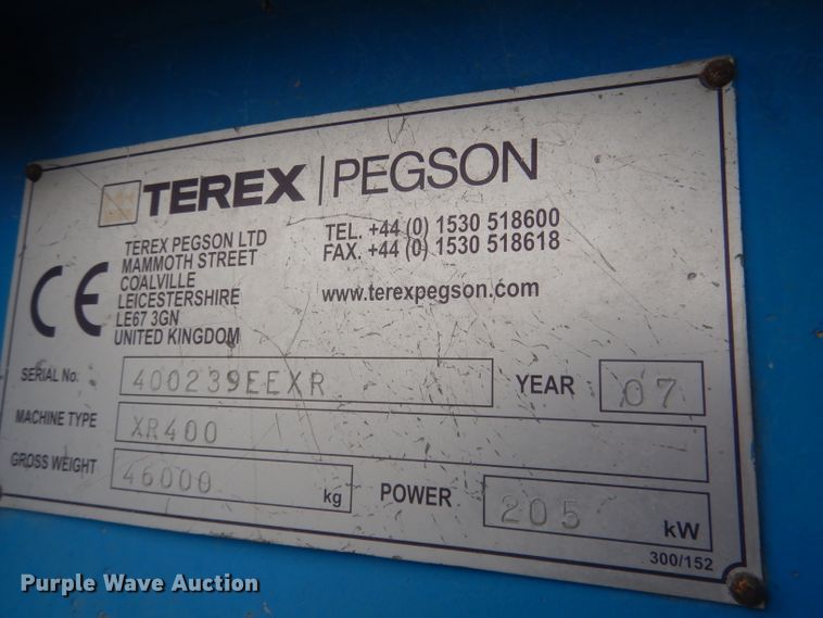 image for item DJ1271 2007 Terex Pegson XR400  crusher