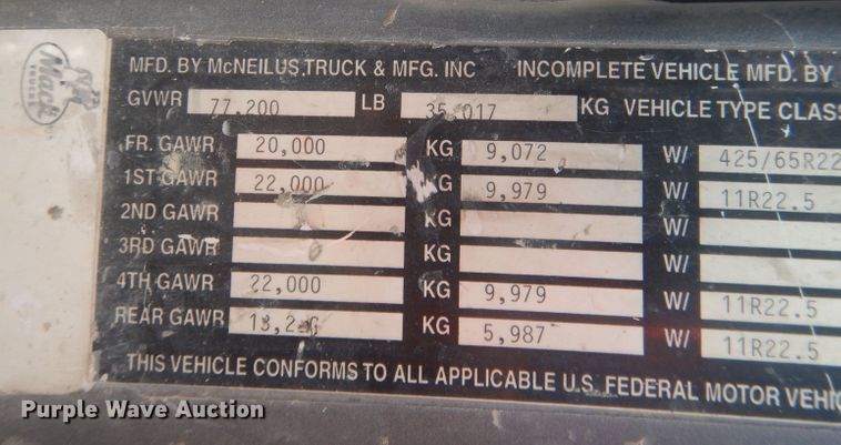 image for item DJ1272 1997 Mack RD690S  ready mix truck