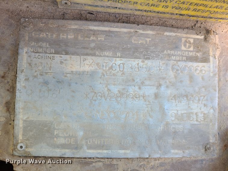 image for item DJ1701 1989 Caterpillar D8N  dozer