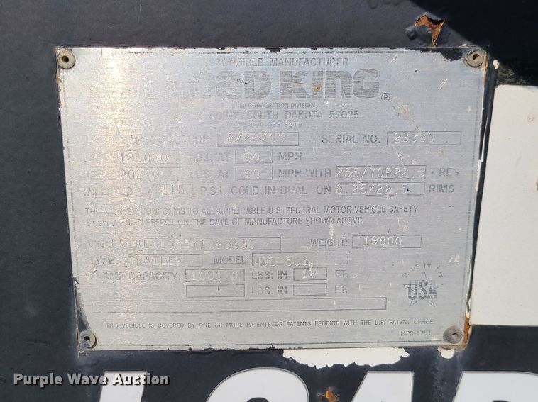 image for item DJ1703 2000 Load King HDD503  lowboy equipment trailer