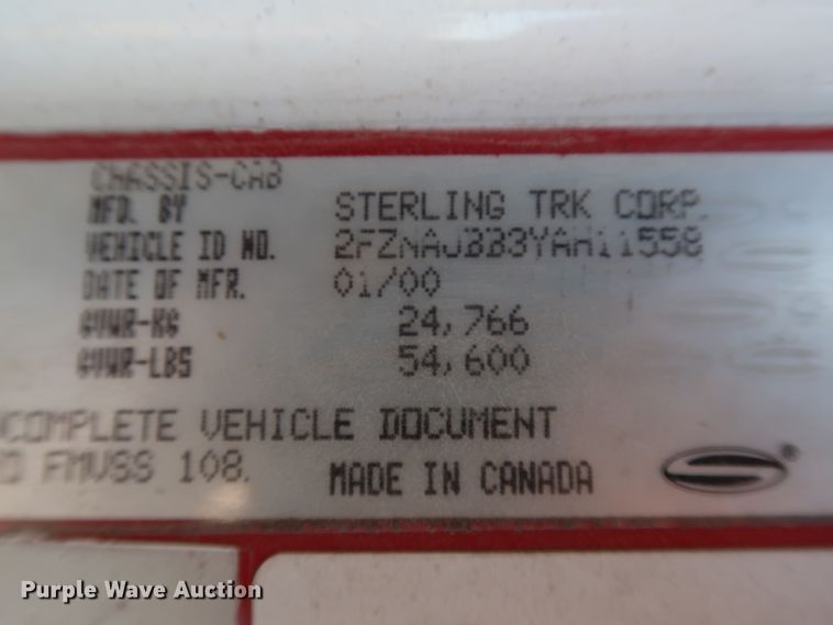 image for item DK3560 2000 Sterling LT7500  flatbed truck