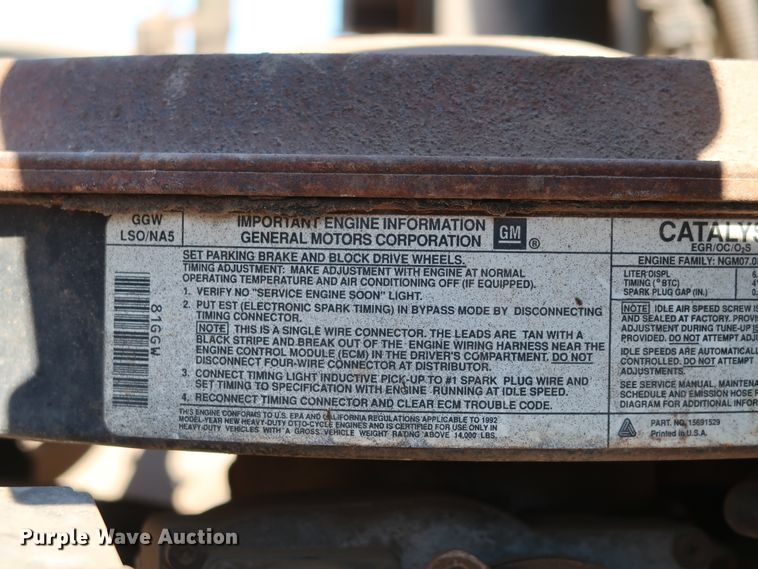 image for item DK3566 1992 GMC C5500  pressure digger truck