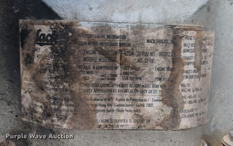 image for item DK3573 2008 Mack GU713  dump truck