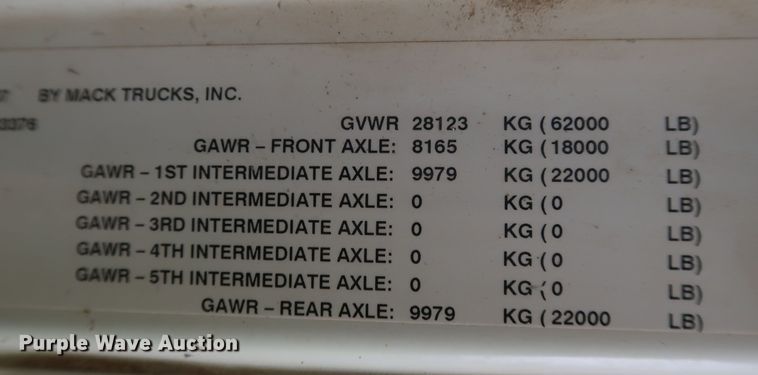 image for item DK3573 2008 Mack GU713  dump truck