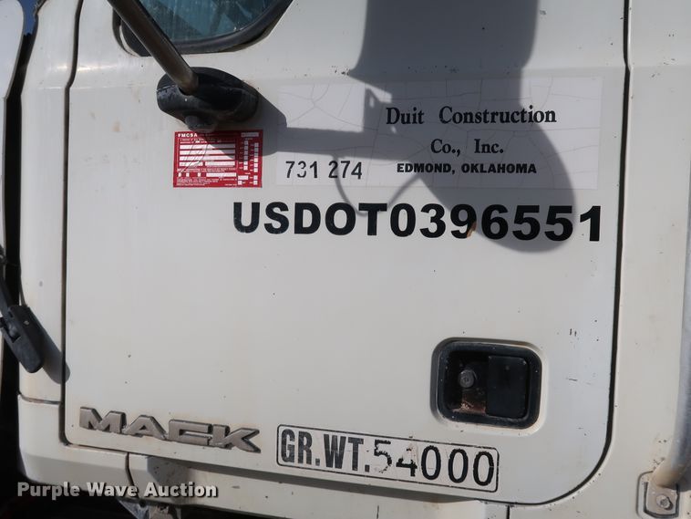 image for item DK3574 2009 Mack GU713  dump truck