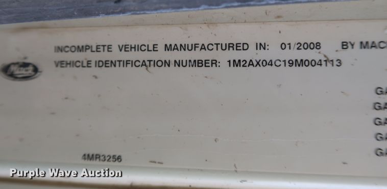 image for item DK3574 2009 Mack GU713  dump truck