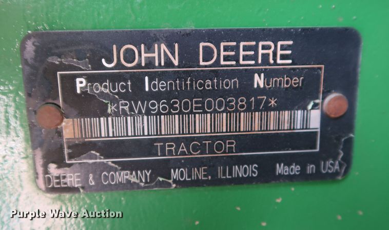 image for item DK3583 2008 John Deere 9630 Scraper Special  4WD tractor