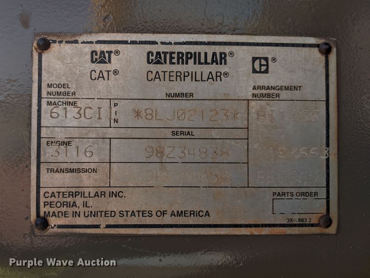 image for item DK3585 2000 Caterpillar 613C Series II  elevating scraper