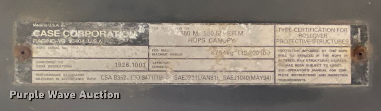 image for item DL6917 2001 Case 580 Super M  backhoe