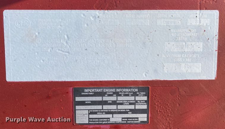 image for item DL6927 2006 Mec TH80  telehandler