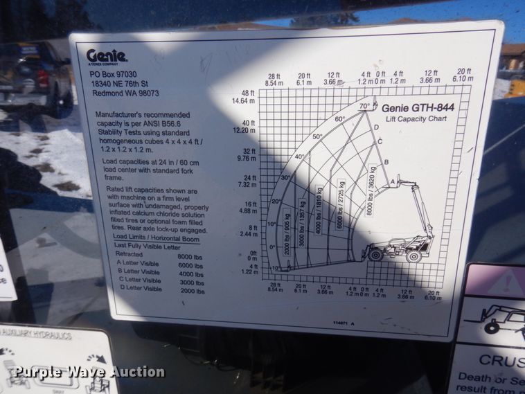 image for item DM5353 2007 Genie GTH-844  telehandler
