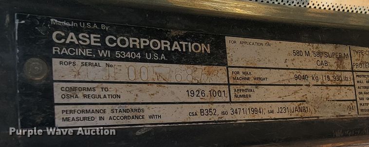 image for item DM7482 2003 Case 580 Super M  backhoe