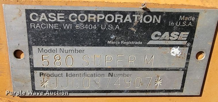 image for item DM7482 2003 Case 580 Super M  backhoe